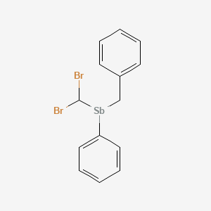 Benzyl(dibromomethyl)phenylstibane