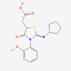 2-(Cyclopentylimino)-3-(2-methoxyphenyl)-4-oxo-5-thiazolidineacetic acid