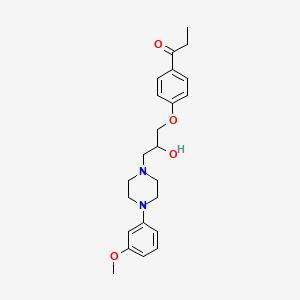 1-(4-{2-Hydroxy-3-[4-(3-methoxyphenyl)piperazin-1-yl]propoxy}phenyl)propan-1-one