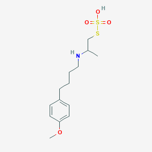 molecular formula C14H23NO4S2 B14673140 S-(2-((4-(p-Methoxyphenyl)butyl)amino)ethyl-2-methyl) hydrogen thiosulfate CAS No. 38914-76-0