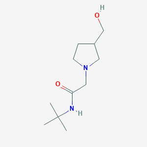 molecular formula C11H22N2O2 B1467317 N-tert-butyl-2-[3-(hydroxymethyl)pyrrolidin-1-yl]acetamide CAS No. 1248315-37-8