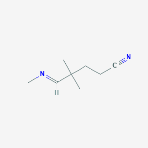 (5E)-4,4-Dimethyl-5-(methylimino)pentanenitrile