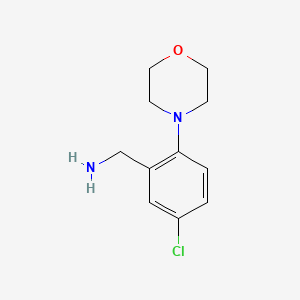 molecular formula C11H15ClN2O B1467324 [5-Chloro-2-(morpholin-4-yl)phenyl]methanamine CAS No. 1250339-07-1