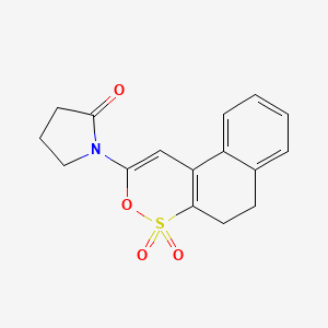 molecular formula C16H15NO4S B14673243 1-(4,4-Dioxo-5,6-dihydrobenzo[f][2,1]benzoxathiin-2-yl)pyrrolidin-2-one CAS No. 40535-16-8