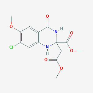 Methyl 7-chloro-6-methoxy-2-(2-methoxy-2-oxoethyl)-4-oxo-1,2,3,4-tetrahydroquinazoline-2-carboxylate