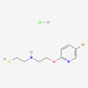 molecular formula C9H14BrClN2OS B14673317 Ethanethiol, 2-(2-(5-bromo-2-pyridyloxy)ethyl)amino-, hydrochloride CAS No. 41287-46-1