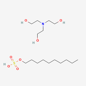 molecular formula C10H22O4S.C6H15NO3<br>C16H37NO7S B14673345 2-[Bis(2-hydroxyethyl)amino]ethanol;decyl hydrogen sulfate CAS No. 39943-70-9