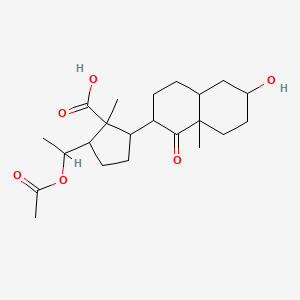 2-(1-Acetyloxyethyl)-5-(6-hydroxy-8a-methyl-1-oxo-2,3,4,4a,5,6,7,8-octahydronaphthalen-2-yl)-1-methylcyclopentane-1-carboxylic acid