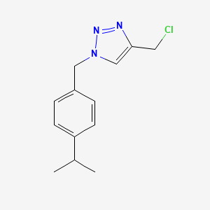 molecular formula C13H16ClN3 B1467338 4-(chloromethyl)-1-(4-isopropylbenzyl)-1H-1,2,3-triazole CAS No. 1454923-96-6