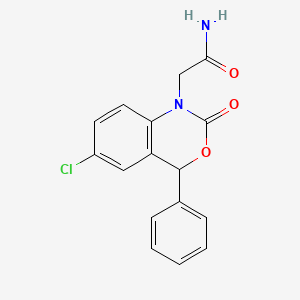 6-Chloro-2-oxo-4-phenyl-2H-3,1-benzoxazine-1(4H)-acetamide