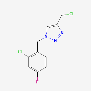 molecular formula C10H8Cl2FN3 B1467344 1-[(2-氯-4-氟苯基)甲基]-4-(氯甲基)-1H-1,2,3-三唑 CAS No. 1249904-04-8