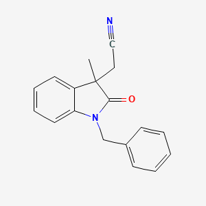 1H-Indole-3-acetonitrile, 2,3-dihydro-3-methyl-2-oxo-1-(phenylmethyl)-