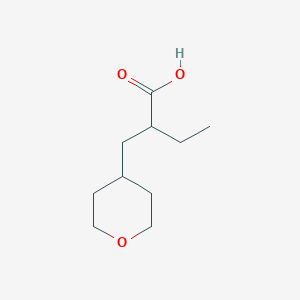 molecular formula C10H18O3 B1467362 2-(Tetrahydropyran-4-ylmethyl)-butyric acid CAS No. 1247454-31-4