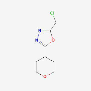 molecular formula C8H11ClN2O2 B1467372 2-(氯甲基)-5-(氧杂-4-基)-1,3,4-噁二唑 CAS No. 1247061-97-7