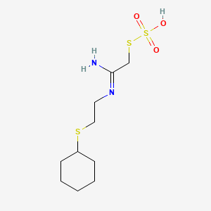 molecular formula C10H20N2O3S3 B14673901 S-((N-(2-Cyclohexylthioethyl)amidino)methyl) hydrogen thiosulfate CAS No. 40284-01-3