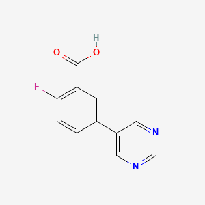 2-Fluoro-5-(pyrimidin-5-yl)benzoic acid