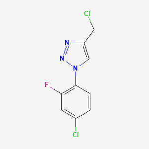 molecular formula C9H6Cl2FN3 B1467404 1-(4-chloro-2-fluorophenyl)-4-(chloromethyl)-1H-1,2,3-triazole CAS No. 1250898-24-8