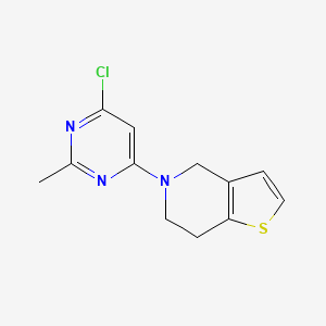 molecular formula C12H12ClN3S B1467407 5-(6-クロロ-2-メチルピリミジン-4-イル)-4,5,6,7-テトラヒドロチエノ[3,2-c]ピリジン CAS No. 1281358-46-0