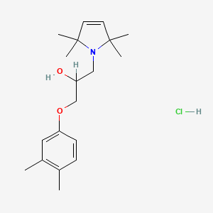 molecular formula C19H30ClNO2 B14674078 1H-Pyrrole-1-ethanol, 2,5-dihydro-alpha-((3,4-dimethylphenoxy)methyl)-2,2,5,5-tetramethyl-, hydrochloride CAS No. 41457-06-1