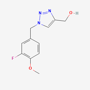 molecular formula C11H12FN3O2 B1467415 {1-[(3-fluoro-4-methoxyphenyl)methyl]-1H-1,2,3-triazol-4-yl}methanol CAS No. 1457929-66-6