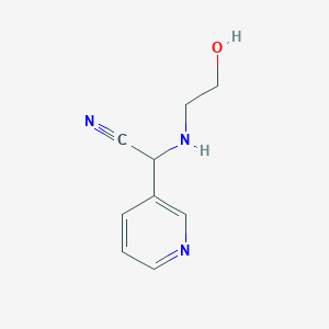 2-((2-Hydroxyethyl)amino)-2-(pyridin-3-yl)acetonitrile