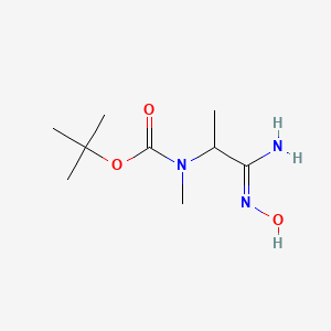 molecular formula C9H19N3O3 B1467430 叔丁基(1-氨基-1-(羟基亚氨基)丙-2-基)(甲基)氨基甲酸酯 CAS No. 1251457-09-6