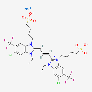 1H-Benzimidazolium, 5-chloro-2-(3-(5-chloro-3-ethyl-1,3-dihydro-1-(4-sulfobutyl)-6-(trifluoromethyl)-2H-benzimidazol-2-ylidene)-1-propenyl)-3-ethyl-1-(4-sulfobutyl)-6-(trifluoromethyl)-, inner salt, sodium salt