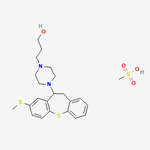 molecular formula C23H32N2O4S3 B14674823 Oxyprothepin mesylate CAS No. 34775-83-2