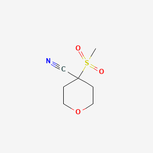 molecular formula C7H11NO3S B1467483 4-(Methylsulfonyl)tetrahydro-2H-pyran-4-carbonitrile CAS No. 1247418-40-1