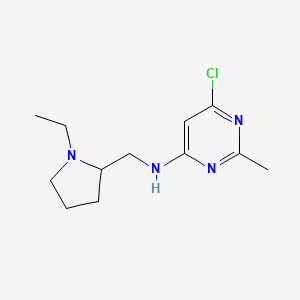 molecular formula C12H19ClN4 B1467484 6-chloro-N-[(1-ethylpyrrolidin-2-yl)methyl]-2-methylpyrimidin-4-amine CAS No. 1285018-00-9