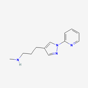 molecular formula C12H16N4 B1467488 methyl({3-[1-(pyridin-2-yl)-1H-pyrazol-4-yl]propyl})amine CAS No. 1342595-68-9