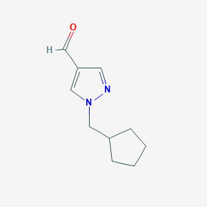 molecular formula C10H14N2O B1467490 1-(cyclopentylmethyl)-1H-pyrazole-4-carbaldehyde CAS No. 1281599-33-4