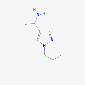 molecular formula C9H17N3 B1467492 1-[1-(2-methylpropyl)-1H-pyrazol-4-yl]ethan-1-amine CAS No. 1341625-97-5