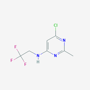 molecular formula C7H7ClF3N3 B1467497 6-chloro-2-methyl-N-(2,2,2-trifluoroethyl)pyrimidin-4-amine CAS No. 1249761-90-7