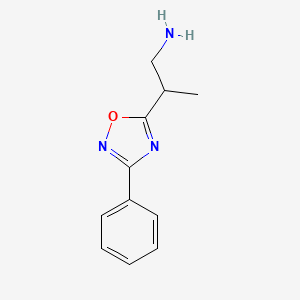 molecular formula C11H13N3O B1467499 2-(3-Phenyl-1,2,4-oxadiazol-5-yl)propan-1-amin CAS No. 1423028-18-5