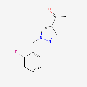 molecular formula C12H11FN2O B1467501 1-{1-[(2-fluorophenyl)methyl]-1H-pyrazol-4-yl}ethan-1-one CAS No. 1341161-21-4