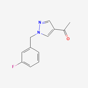 molecular formula C12H11FN2O B1467509 1-{1-[(3-fluorophenyl)methyl]-1H-pyrazol-4-yl}ethan-1-one CAS No. 1343277-03-1