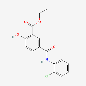 Benzoic acid, 5-(((2-chlorophenyl)amino)carbonyl)-2-hydroxy-, ethyl ester