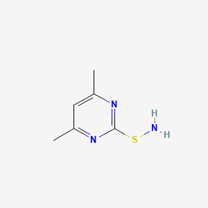 molecular formula C6H9N3S B14675174 S-(4,6-Dimethylpyrimidin-2-yl)-(thiohydroxylamine) CAS No. 35762-90-4