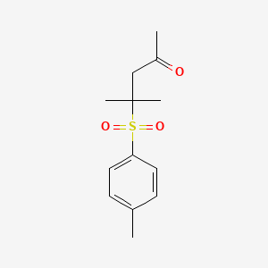 molecular formula C13H18O3S B14675203 4-Methyl-4-[(4-methylphenyl)sulfonyl]pentan-2-one CAS No. 33895-88-4