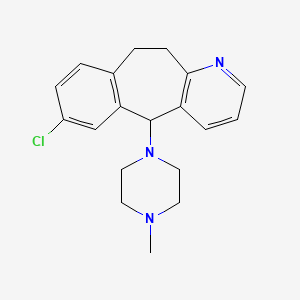 molecular formula C19H22ClN3 B14675241 10,11-Dihydro-7-chloro-5-(4-methylpiperazinyl)-5H-benzo(4,5)cyclohepta(1,2-b)pyridine CAS No. 36040-23-0