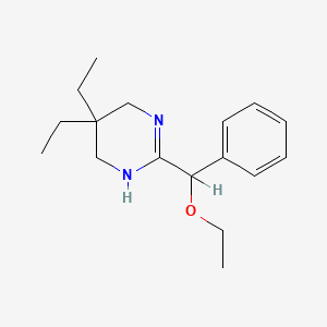 molecular formula C17H26N2O B14675244 3,4,5,6-Tetrahydro-5,5-diethyl-2-(alpha-ethoxybenzyl)pyrimidine CAS No. 33210-44-5