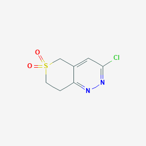 molecular formula C7H7ClN2O2S B1467543 3-chloro-5H,7H,8H-6lambda6-thiopyrano[4,3-c]pyridazine-6,6-dione CAS No. 1342565-87-0