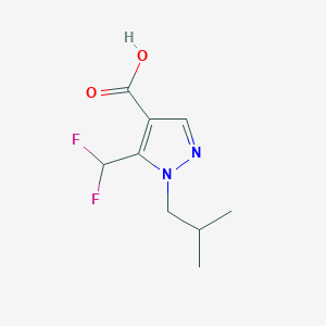 molecular formula C9H12F2N2O2 B1467544 5-(difluoromethyl)-1-(2-methylpropyl)-1H-pyrazole-4-carboxylic acid CAS No. 1339834-08-0