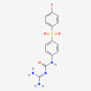 Guanidine, ((p-fluorophenyl)sulfonyl)phenylcarbamoyl-