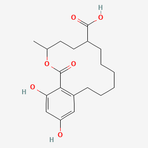 14,16-Dihydroxy-3-methyl-1-oxo-3,4,5,6,7,8,9,10,11,12-decahydro-1h-2-benzoxacyclotetradecine-6-carboxylic acid