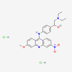 molecular formula C26H30Cl2N4O4 B14675602 Benzyl alcohol, alpha-((diethylamino)methyl)-p-((3-methoxy-6-nitro-9-acridinyl)amino)-, dihydrochloride CAS No. 32931-77-4