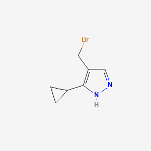 molecular formula C7H9BrN2 B1467577 4-(溴甲基)-5-环丙基-1H-吡唑 CAS No. 2090032-92-9