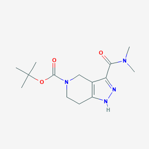 molecular formula C14H22N4O3 B1467579 tert-Butyl 3-[(dimethylamino)carbonyl]-1,4,6,7-tetrahydro-5H-pyrazolo[4,3-c]pyridine-5-carboxylate CAS No. 1353500-24-9