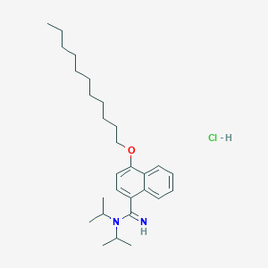 molecular formula C28H45ClN2O B14675958 N,N-Diisopropyl-4-(undecyloxy)-1-naphthamidine monohydrochloride CAS No. 30798-90-4